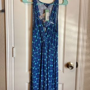 Briton Ivy Blue Faux Wrap Dress